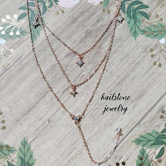 Layered Sun and Stars Lariat Necklace - Picture 6 of 7